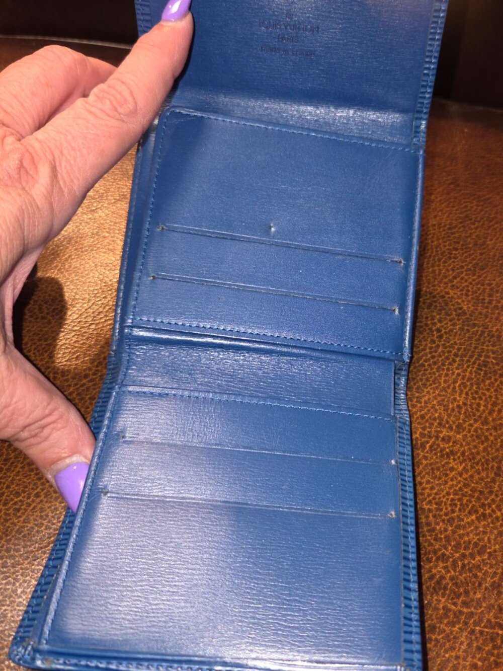 Louis Vuitton Elise Compact Wallet - Toledo Blue Epi - See Callouts - Picture 5 of 15